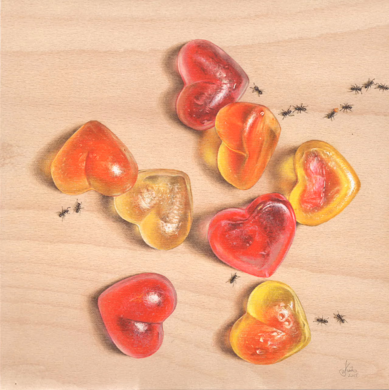 Herzen aus Zucker